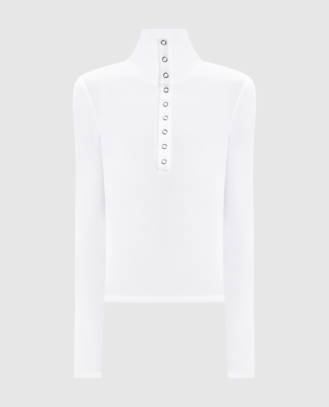 

ASTICE white ribbed polo shirt Max & Co