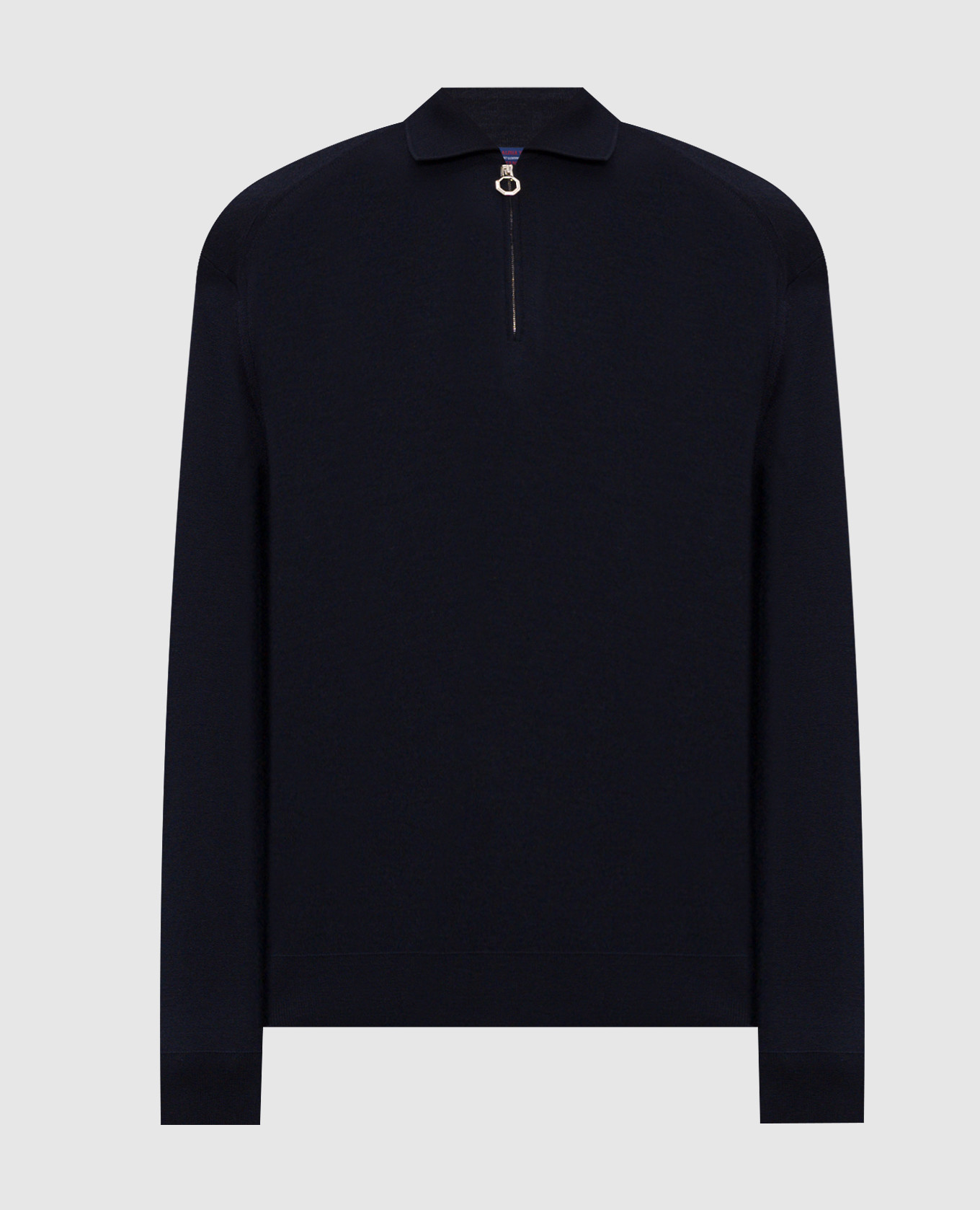 Blue cashmere polo shirt