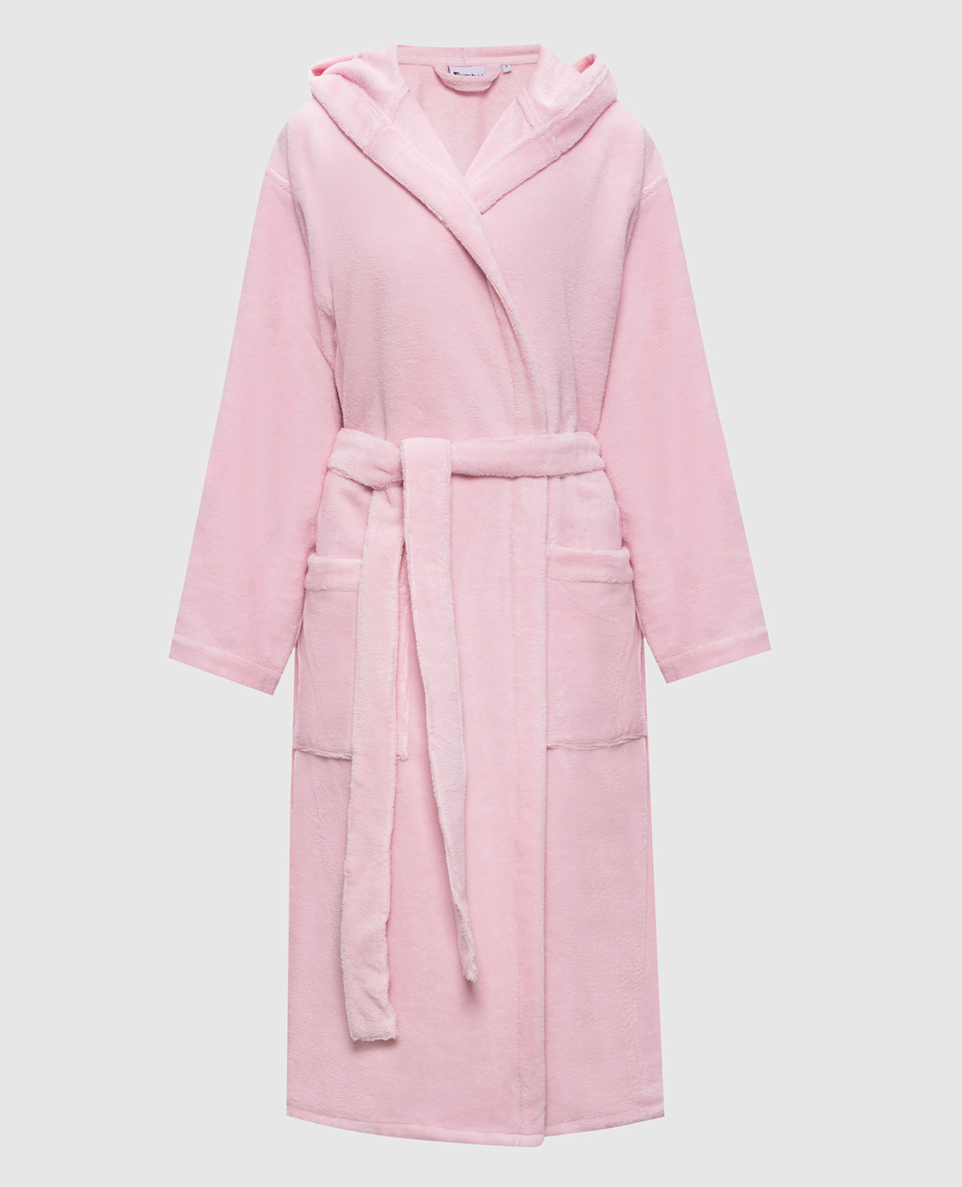 Pink terry robe with hood