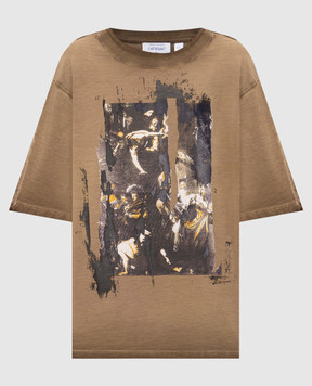 Off-White Inked Mercy khaki t-shirt 44MAA16NF26J002