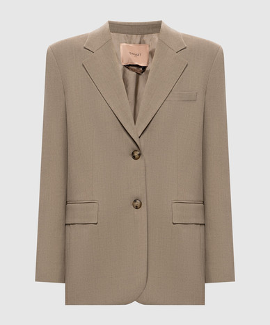 Khaki jacket with wool