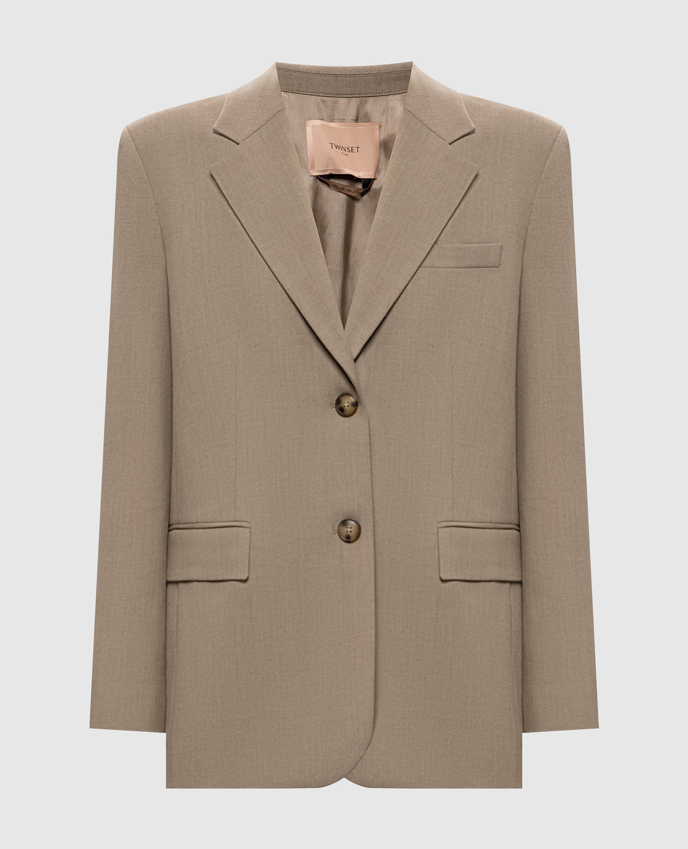 Khaki jacket with wool