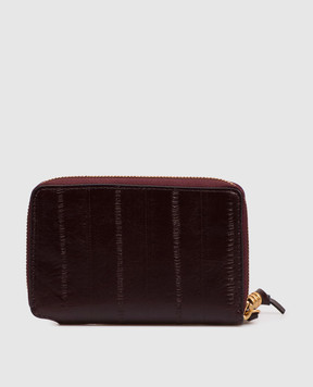 Gianni Chiarini Burgundy glossy leather wallet with logo print PF6008EEL