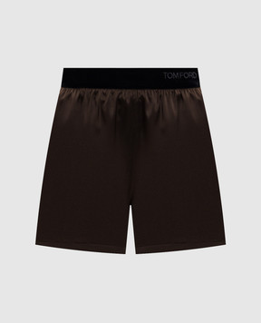 Tom Ford Brown silk shorts SH0080FAX881