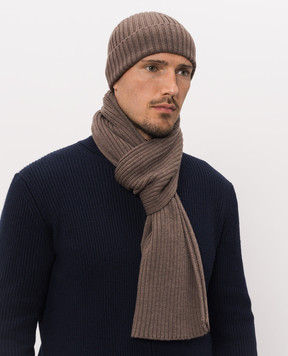 Cashmere&Whiskey Brown hat with wool 201