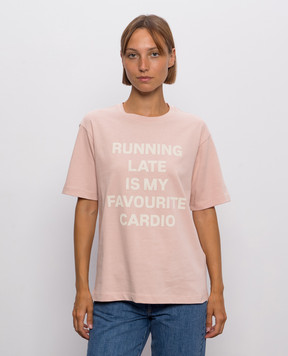 Max & Co Pink T-shirt with a print of the inscription MCOTALENTO