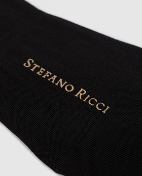 Stefano Ricci Black footprint socks MHE34U3006MHE34U