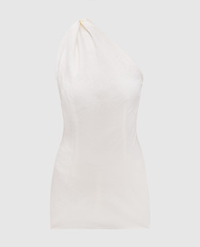 Faithfull Agua white linen one-shoulder top FF3939WHT