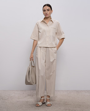 Peserico Beige shirt with monil chain A0685001979