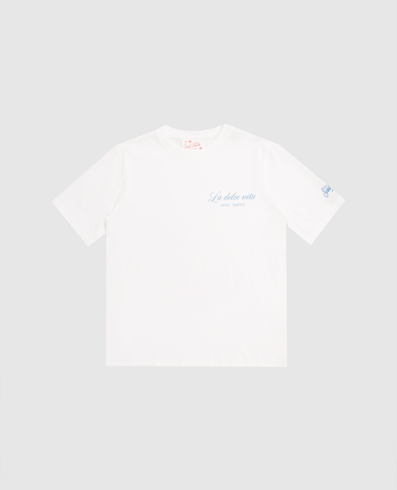 Portland Kids White T-Shirt with Embroidered Logo MC2 SAINT BARTH