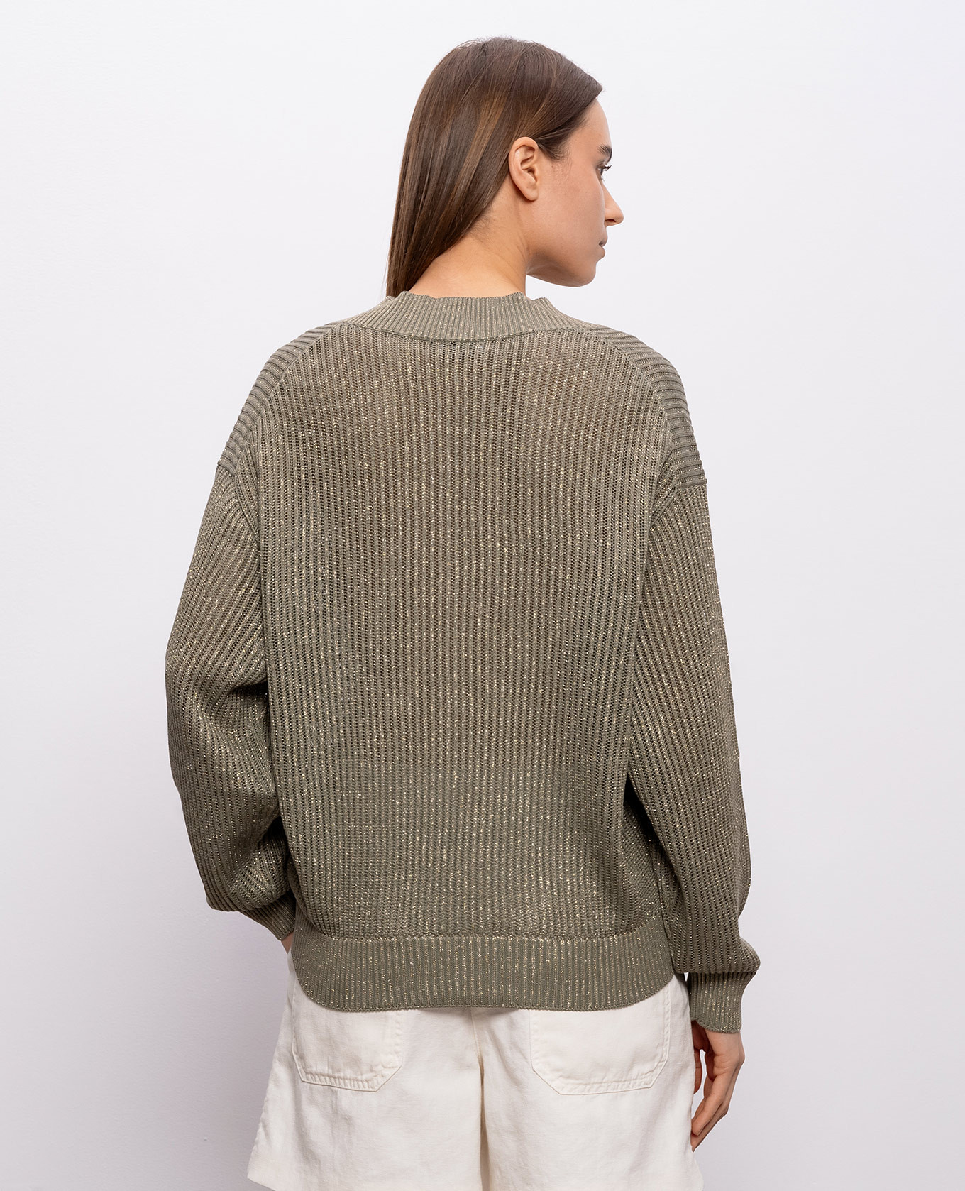 

Khaki pullover with lurex Brunello Cucinelli