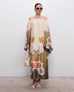 La DoubleJ Goddess silk off-shoulder dress DRE1020SIL029AMB03