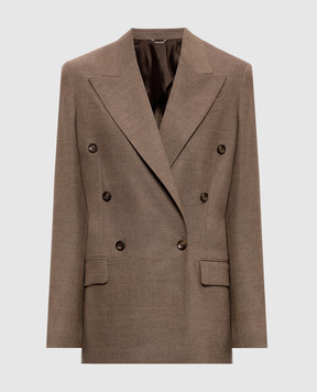 Marco Pescarolo Afrodite brown wool and cashmere jacket AFRODITED5429