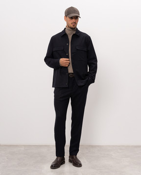 Peserico Blue wool shirt R5223802710