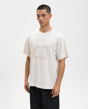 Palm Angels Spray Bear T-shirt in ivory PMAA109S26JER001