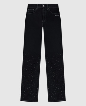 Off-White Black Susy jeans with Swarovski crystals 2YA069S26DEN004