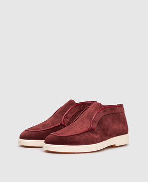 Santoni Burgundy suede deserts WUYA71789TISNORB