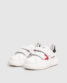 DSQUARED2 Children's white leather sneakers with logo 82666