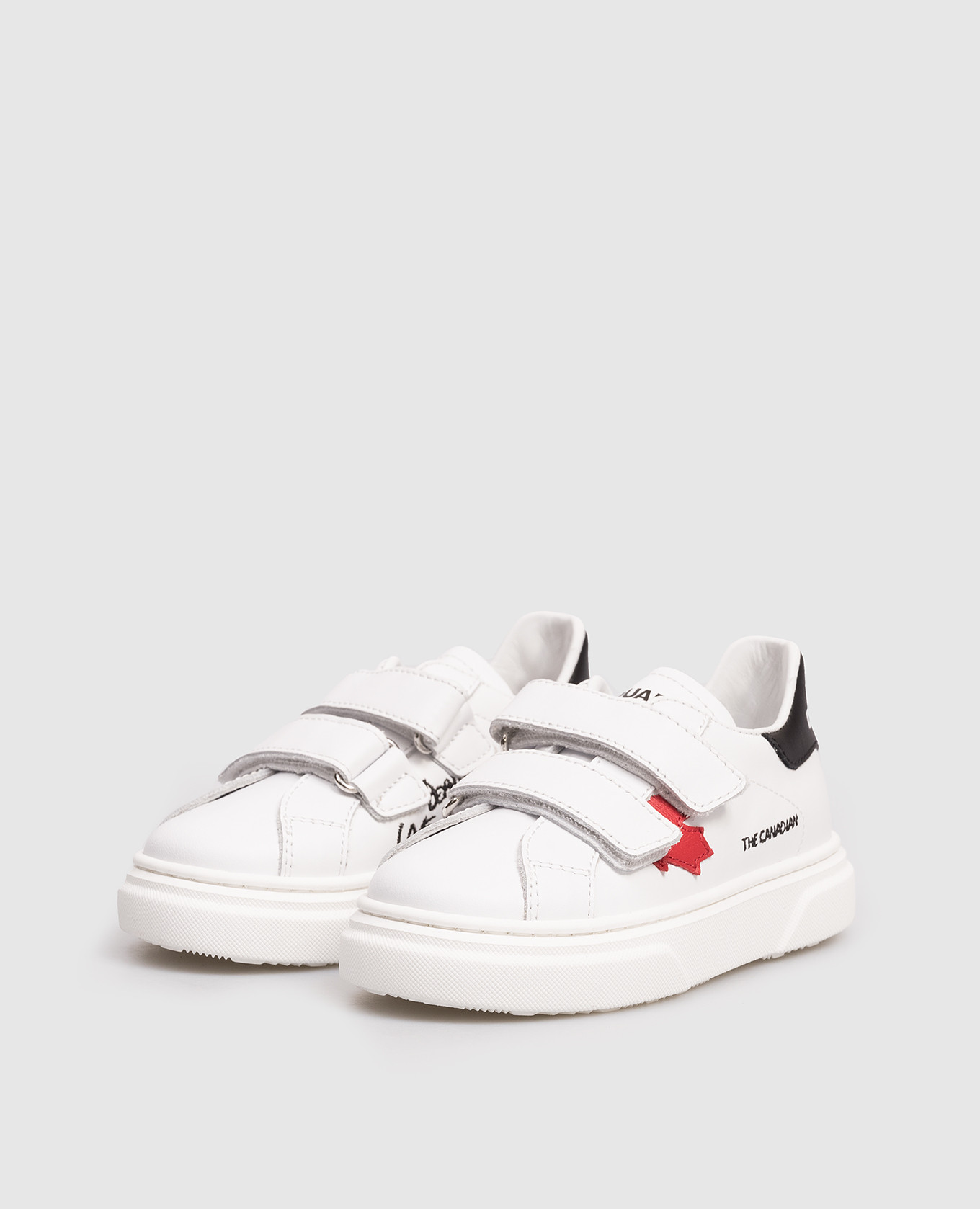 Children's white leather sneakers with logo DSQUARED2 2