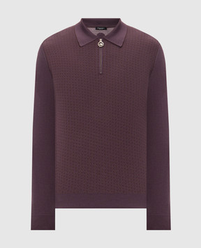Stefano Ricci Purple cashmere and silk polo shirt K606434P30F26320