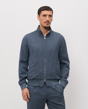 Enrico Mandelli Blue jacket made of wool, silk and linen 3T501A6020