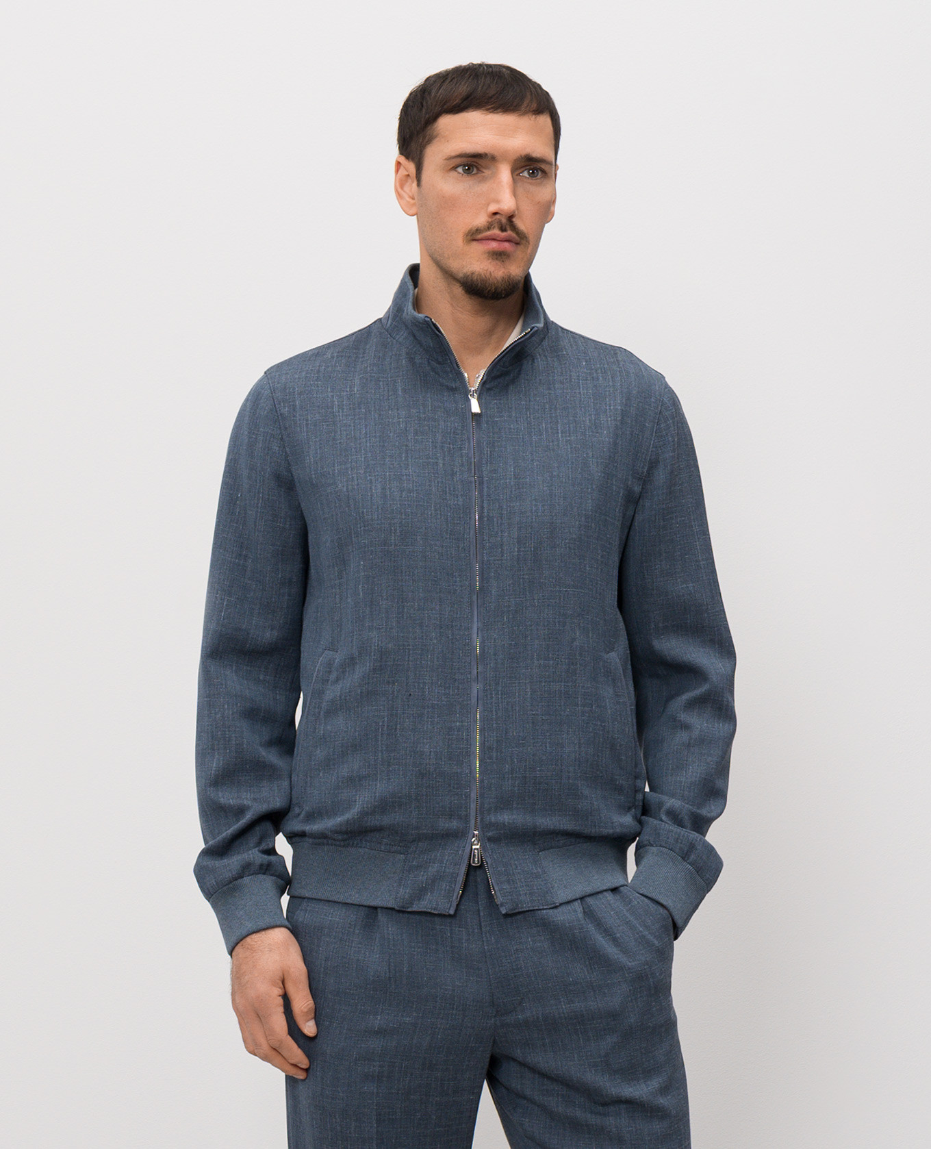 

Blue jacket made of wool, silk and linen Enrico Mandelli
