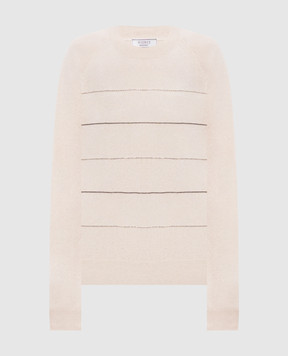 Peserico Beige wool, silk and cashmere jumper with monil chain A99865F1209283