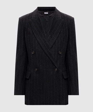 Dark gray striped wool jacket