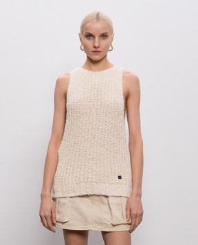 Balmain Beige tweed top GF0AE200KJ71