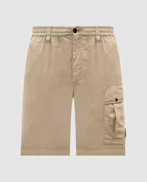 C.P. Company Beige shorts with logo patch MBE254A006439G