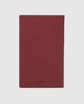 Stefano Ricci Burgundy leather notebook with textured logo PA2SRPVTD
