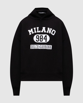 Dolce&Gabbana Black hoodie with logo print G9BJGTG7PLP