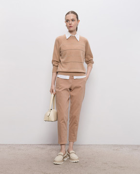 Peserico Beige wool, silk and cashmere sweater A99865F1209283