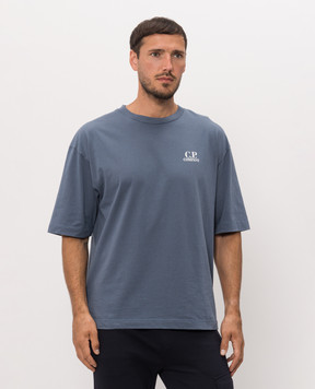 C.P. Company Blue t-shirt with logo print MTS209A110579W