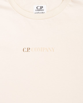 C.P. Company Children's beige T-shirt with logo print CSM002LAA1748