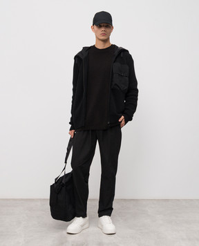 C.P. Company Black wool cardigan with hood MKN245A110149M