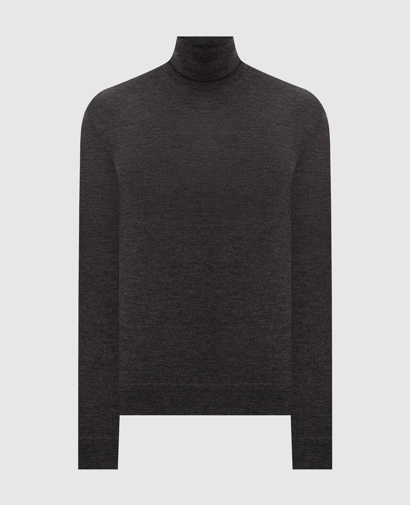 Gray cashmere and silk turtleneck