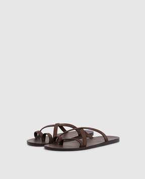 Tom Ford Brown suede flip-flops J1619LCL046N