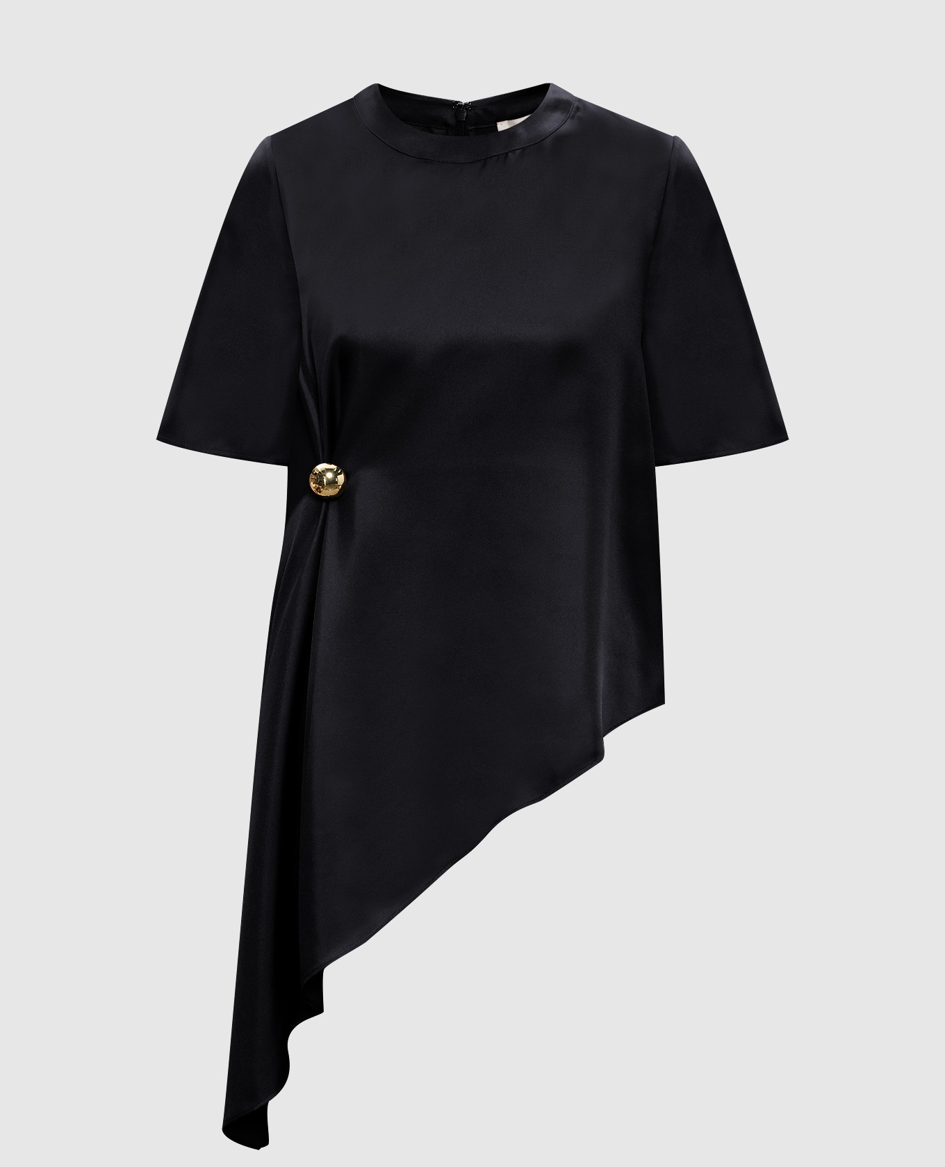 MADEA black asymmetric silk blouse