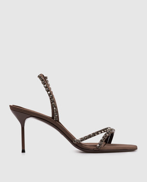 Paris Texas LIDIA brown mules with crystals PX1788XCPCE