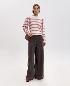 Twinset Brown pants with a patch 262LI2EMM