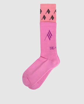 The Attico Pink long socks with logo 260WAK00024CCC132AA
