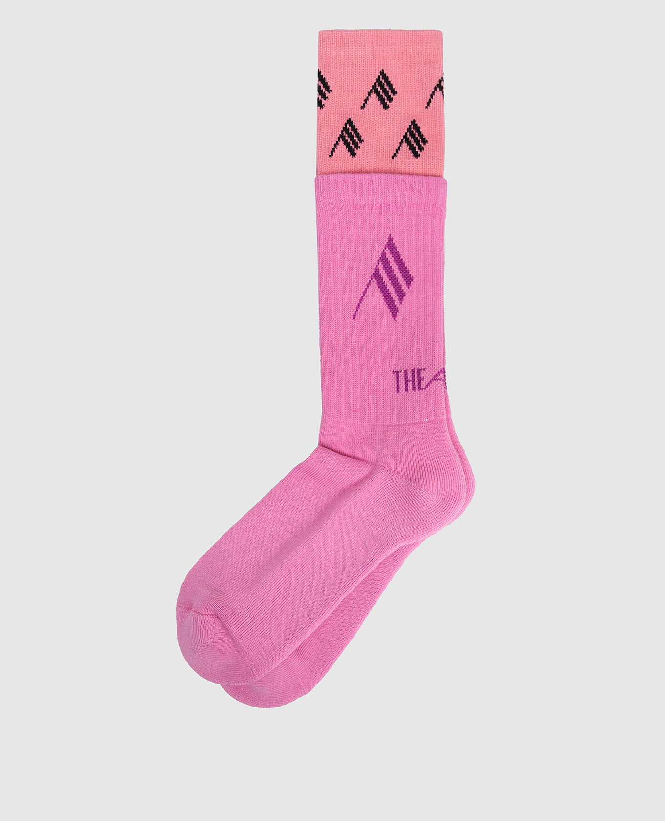 Pink long socks with logo The Attico 2