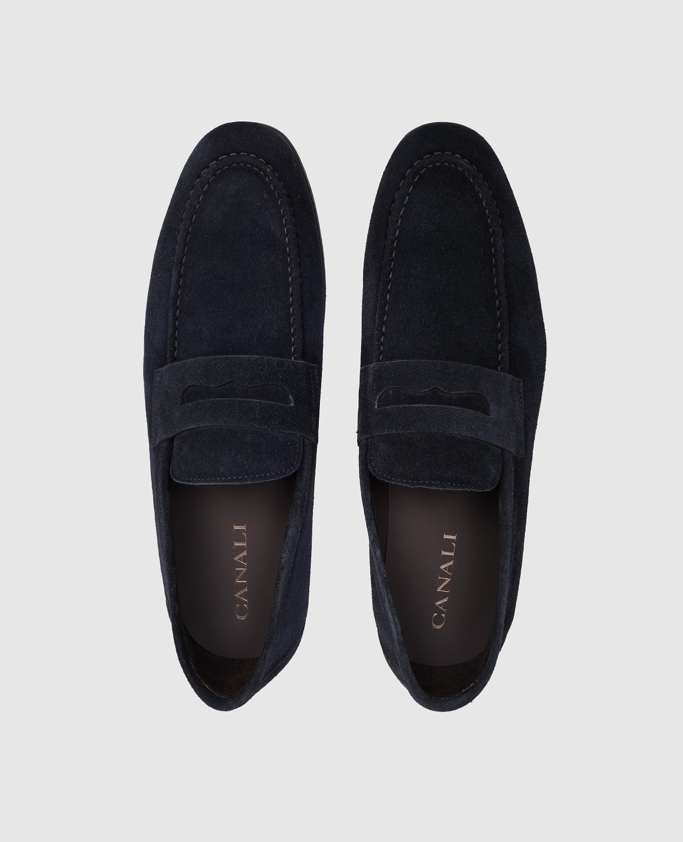 Blue suede loafers Canali 4
