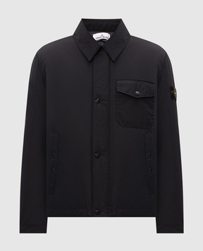 Stone Island Black down jacket with logo patch L2S154100022S0A26
