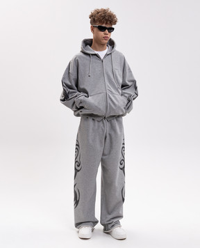 Vetements Grey melange sports jacket with print MH27ZU151G