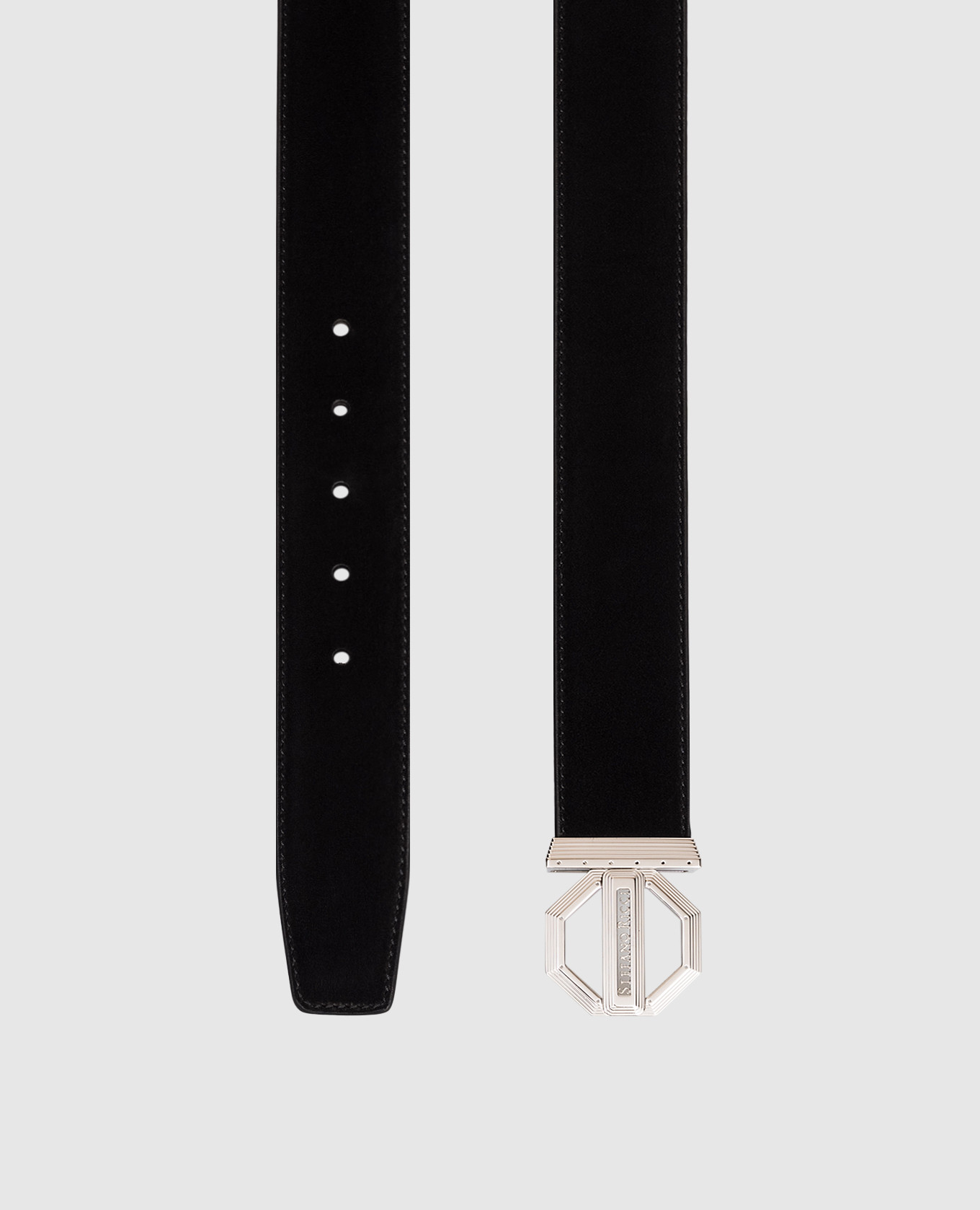 

Black suede belt with logo Stefano Ricci