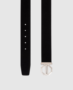 Stefano Ricci Black suede belt with logo N381SDC554P
