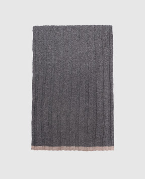 Brunello Cucinelli Grey cashmere scarf with fringe M2240819