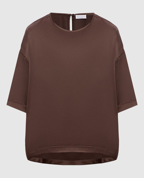 Brunello Cucinelli Brown silk blouse M0C59DZ310